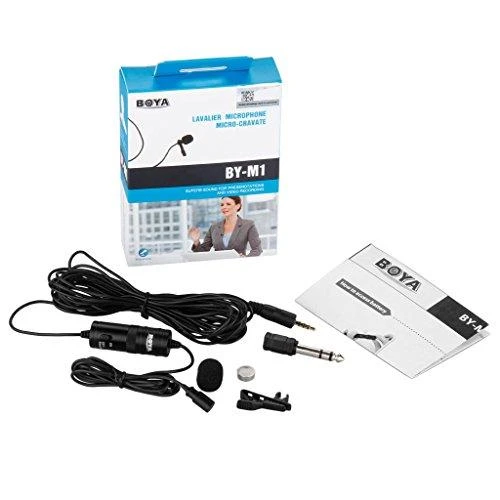 Mikrofonas BOYA 65-18000 HZ, 6.3 mm stereo adapteris, juodas / BY-M1 / BOYA10003