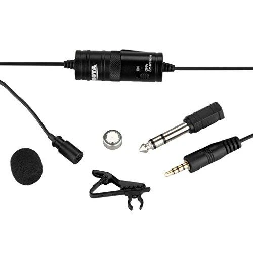 Mikrofonas BOYA 65-18000 HZ, 6.3 mm stereo adapteris, juodas / BY-M1 / BOYA10003