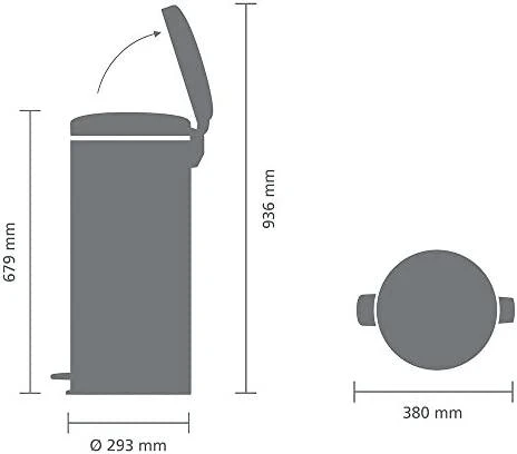 Brabantia Pedal Bin Newicon 30,0 L plieno matinis FPP
