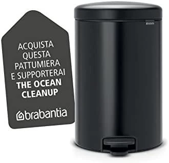 Brabantia Šiukšlių dėžė, NewIcon, 20L - Matt Juodas