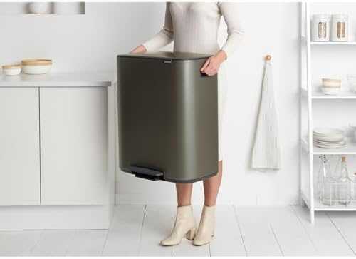 Brabantia Šiukšlių dėžė su pedalu, Bo 60L - platinos spalvos