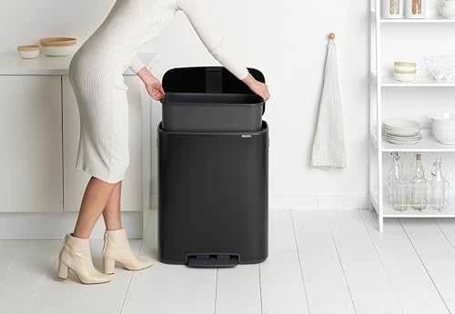 Brabantia Šiukšlių dėžė su pedalu, Bo 60L - matinės juodos spalvos