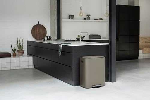Brabantia Šiukšlių dėžė su pedalu, Bo 60L - platinos spalvos