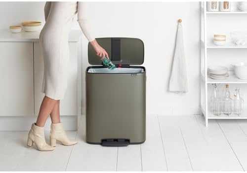 Brabantia Šiukšlių dėžė su pedalu, Bo 60L - platinos spalvos