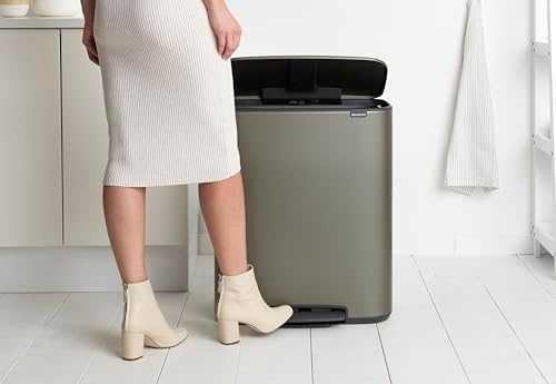 Brabantia Šiukšlių dėžė su pedalu, Bo 60L - platinos spalvos