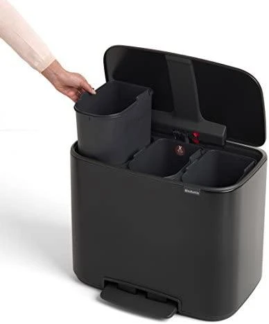 Brabantia Šiukšlių dėžė su pedalu, Bo 3x11L - Platinum