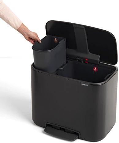 Brabantia Šiukšlių dėžė su pedalu, Bo 11+23L - Matt Juodas