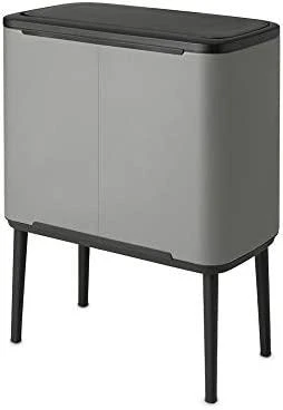 Šiukšlių dėžė Brabantia Bo Touch, 3 x 11 l, Betono pilkos spalvos