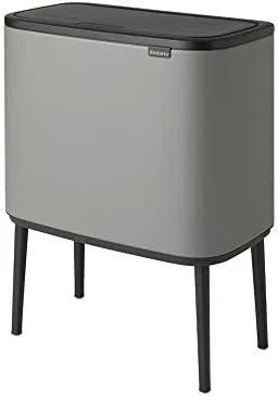 Šiukšlių dėžė Brabantia Bo Touch, 3 x 11 l, Betono pilkos spalvos
