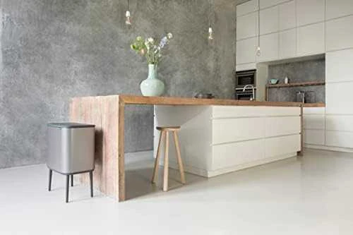 Šiukšlių dėžė Brabantia Bo Touch, 11+23 l, Platinos spalvos