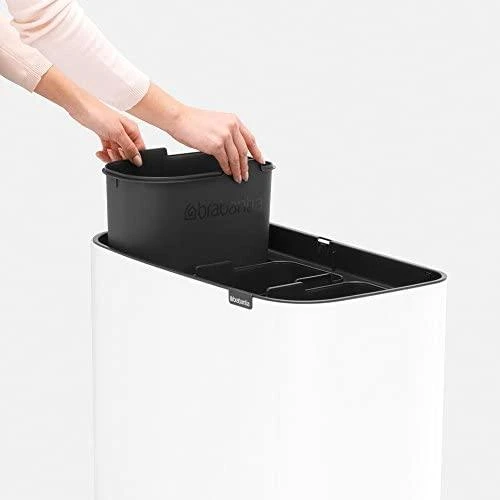 Šiukšlių dėžė Brabantia Bo Touch, 3 x 11 l, Platinos spalvos