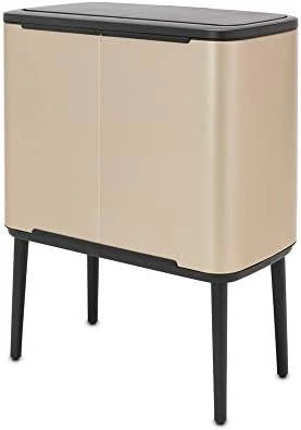 Šiukšlių dėžė Brabantia Bo Touch, 3 x 11 l, Šampano spalvos