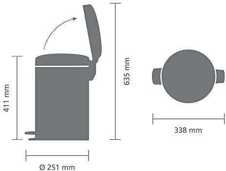 Šiukšliadėžė Brabantia 12 L, 11 20 41 satino