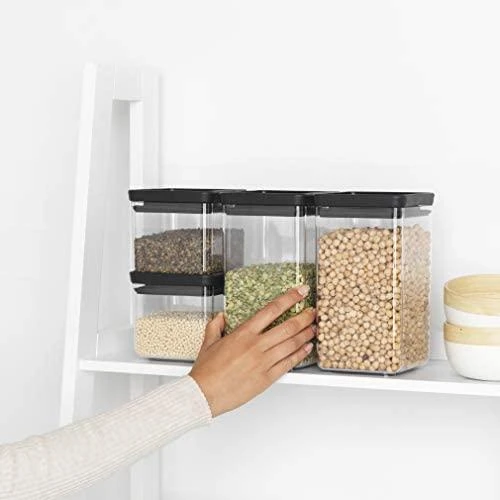 4x1 Brabantia TASTY+ Square Canister tamsiai pilka