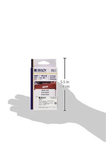 Brady 139744, Juoda, Balta, Lipni spausdintuvo etiketė, Akrilas, Vinilas, Terminis perkėlimas, Nuolatinis, Matinis