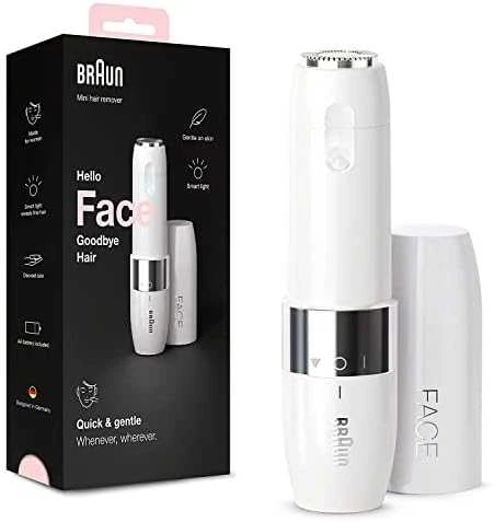 SE851v Braun FaceSpa veido epiliatorius ir šepetėlis + veidrodėlis su šviesa + kosmetinė
