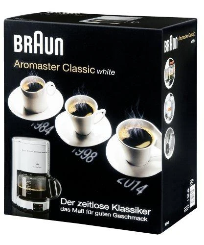 Braun lašelinis, pusiau automatinis kavos aparatas "Aromaster Classic"  KF 47/1, Baltas