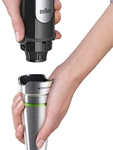 BRAUN Rankinis maišytuvas MQ 7035 X, 1000W, 0.6L, ActiveBlade, SmartSpeed, Inox/Juodas