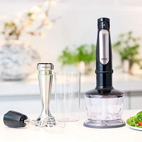BRAUN Rankinis maišytuvas MQ 7035 X, 1000W, 0.6L, ActiveBlade, SmartSpeed, Inox/Juodas