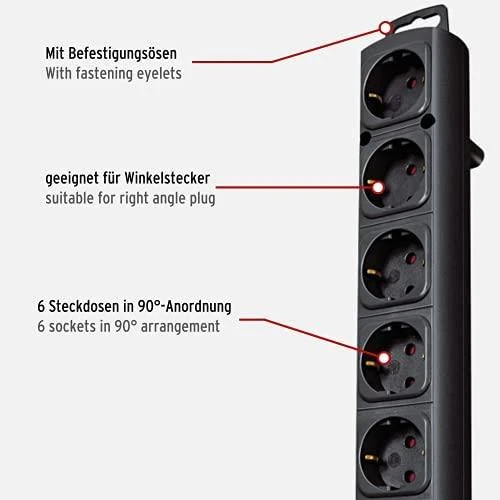 Buitinis ilgintuvas BRENNENSTUHL COMFORT LINE, 6 vietų, 2 m