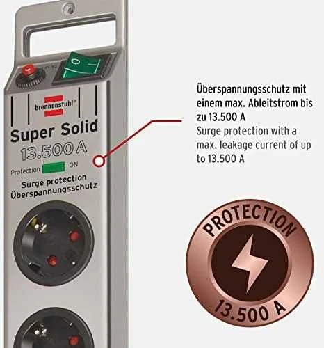 Brennenstuhl 5xCEE 7/4, 1xCEE 7/7, 2,5m, sidabrinis 1153340315 / GT-638