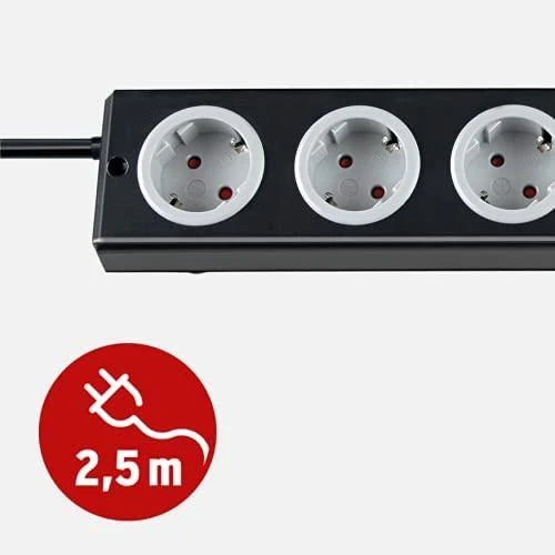 Brennenstuhl 8xCEE 7/4, 1xCEE 7/7, 2,5m, juodas 1153380318 / GT-640