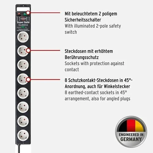 Brennenstuhl 8xCEE 7/4, 1xCEE 7/7, 2,5m, juodas 1153380318 / GT-640