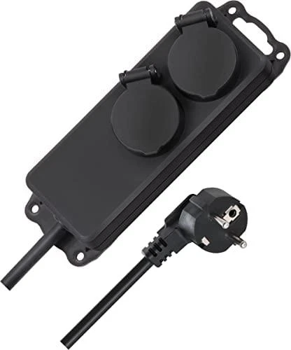 Ilgintuvas su įžeminimu Brennenstuhl IP44/2-viet./2m/3x1.5mm juodas