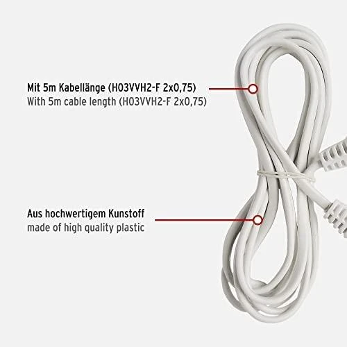 Brennenstuhl ilgiklis, CEE 7/16, IEC 60906-1, max 250V / 2.5A, 5m baltas 1161670 / DEL-118C
