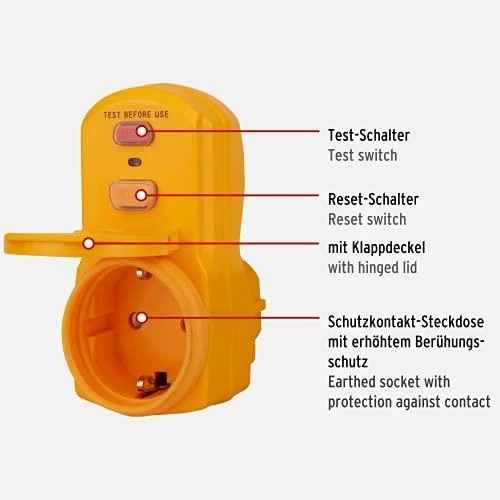 Kištukas su nuotėkio rėle BRENNENSTUHL, 16A, 3500W