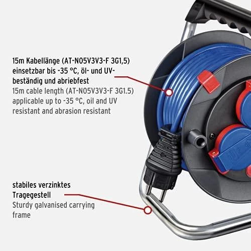 Elektrinis ilgiklis Brennenstuhl RR 3G1,5 plastmasiniame ritinyje