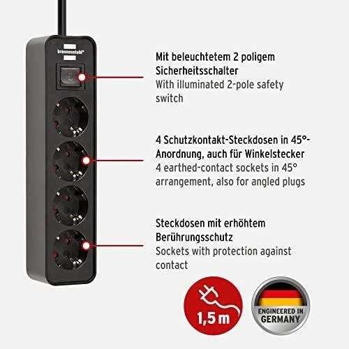 Buitinis ilgintuvas BRENNENSTUHL ECOLOR, 4 vietų, 1,5 m