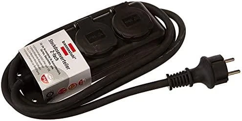 Ilgintuvas su įžeminimu Brennenstuhl IP44/2-viet./2m/3x1.5mm juodas