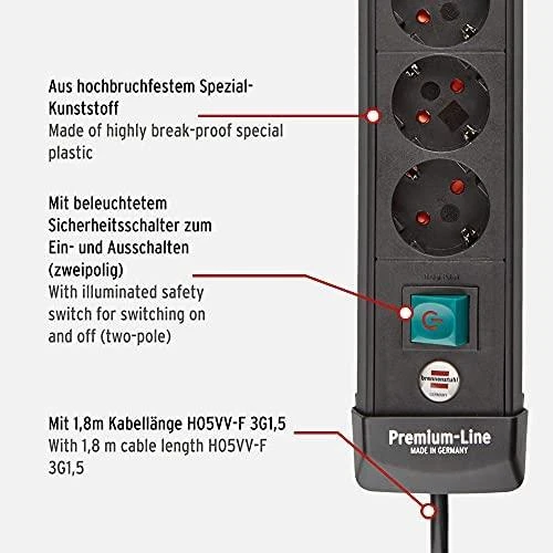 Buitinis ilgintuvas BRENNENSTUHL PREMIUM, 4 vietų, 1.8 m