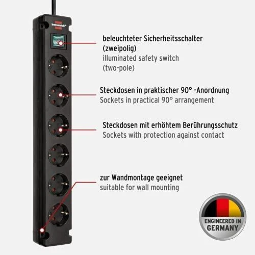 Buitinis ilgintuvas BRENNENSTUHL BREMOUNTA, 6 vietų, 3 m