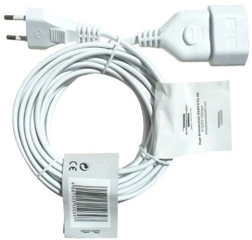 Brennenstuhl ilgiklis, CEE 7/16, IEC 60906-1, max 250V / 2.5A, 5m baltas 1161670 / DEL-118C