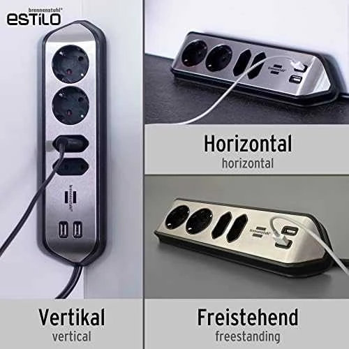 Buitinis ilgintuvas BRENNENSTUHL, 4 vt, 2USB, 2m