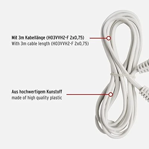 Brennenstuhl ilgiklist, CEE 7/16, IEC 60906-1, max 250V / 2.5A, 3m baltas 1161660 / DEL-118A