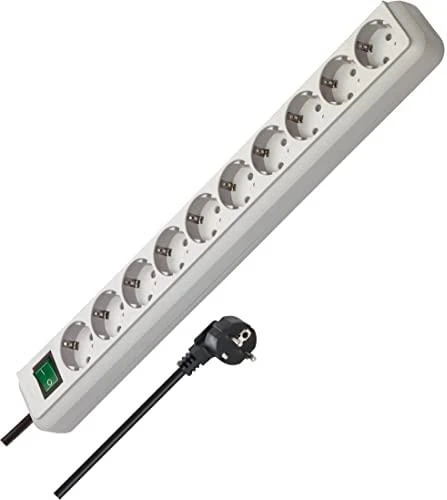 Brennenstuhl Eco-Line prailgintuvas, 10 xCEE 7/4, 1xCEE 7/7, jungtukas, 3m, apsauga nuo vaikų , pilkas1159350010 / GT-512