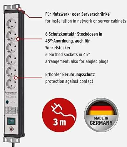 Brennenstuhl Splitter 3 m 6 x socket jungiama į tinklą inner juoda, light pilka (1156057696)