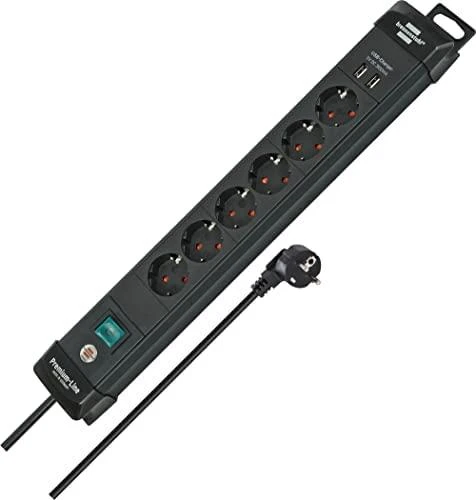Brennenstuhl Premium USB prailginimo maitinimo juosta, 6 lizdai, 3 m H05VV-F3G1.5
