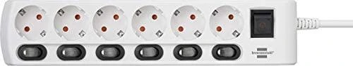 Brennenstuhl Socket Line 6 kartus 2m įsk. Jungiklis