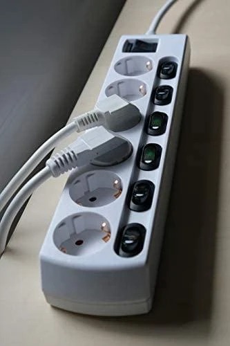 Brennenstuhl Socket Line 6 kartus 2m įsk. Jungiklis