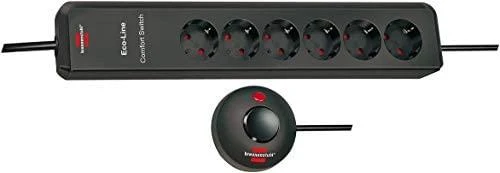 Brennenstuhl Eco-Line prailgintuvas 6xCEE 7/4, 1xCEE 7/7, 2m, apsauga nuo augintinių, juodas 1159450616 / GT-504