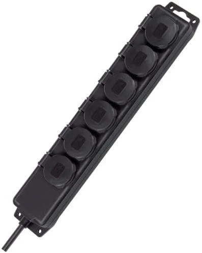 Brennenstuhl prailgintuvas 6 xCEE 7/4, 1xCEE 7/7, IP 44 , 2m , juodas 1159970 / GT-490