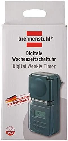 Brennenstuhl skaitmeninis savaitinis laikmatis IP44, LCD ekranas, antracitas