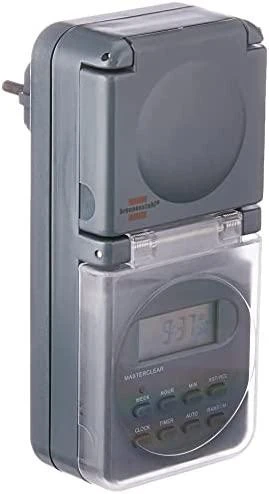 Brennenstuhl skaitmeninis savaitinis laikmatis IP44, LCD ekranas, antracitas