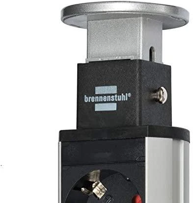 Brennenstuhl Tower Power USB stalinis ilgiklis, 3x CEE 7/4, 2xUSB, sidabrinis / juodas 1396200013 / GT-652