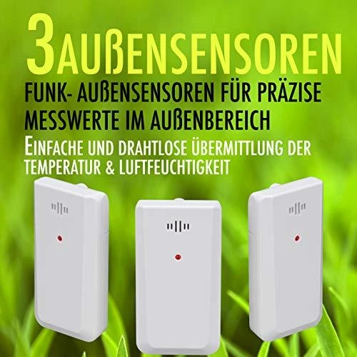 BRESSER Quadro NLX - Termometras / Higrometras su 3 lauko jutikliais