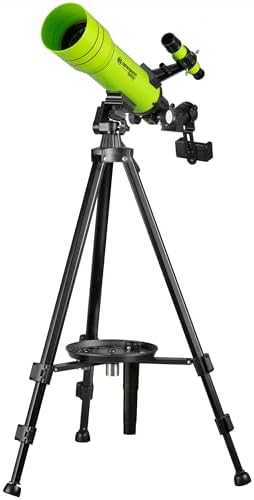 BRESSER JUNIOR refrakcinis teleskopas 70/400 su kuprine, žalias